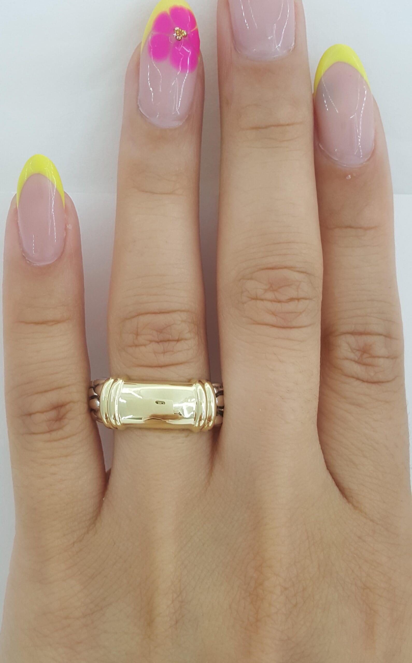 David Yurman Cable Band Ring 18K Yellow Gold & Sterling Silver 8 mm