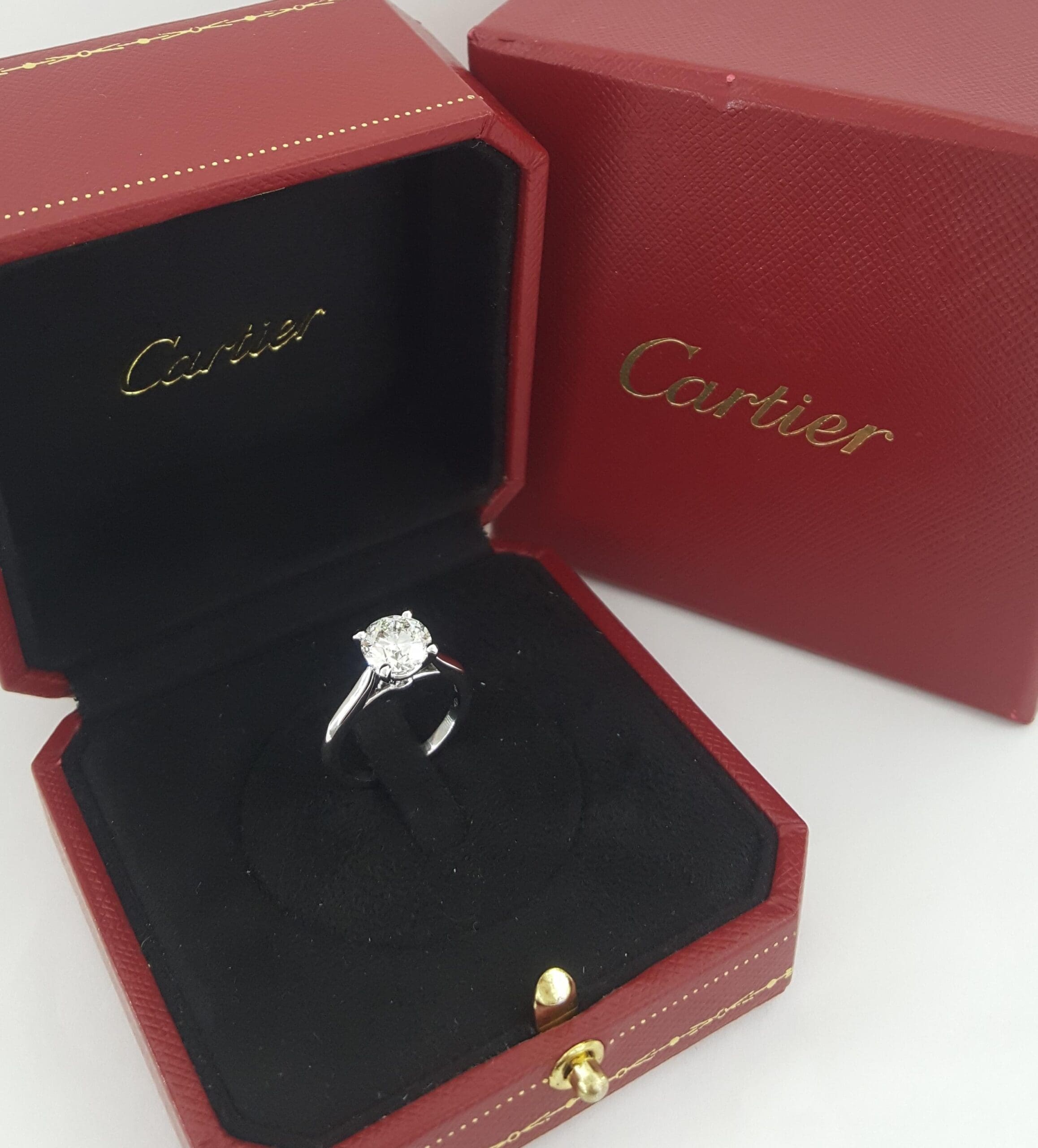 Cartier Solitaire 1895 Round Diamond Engagement Ring 1.84 ct Platinum Rtl $45K