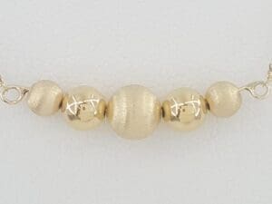 Gold Bead Necklace 14K Yellow Gold Italy 18" 1.8 Grams