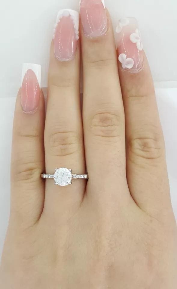 Ritani Semi-Mount Diamond Engagement Ring 0.1 ct 18k White Gold 1RZ2841 RT $1.8k