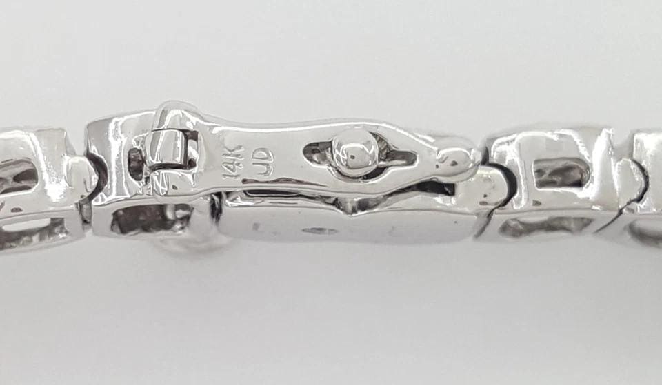 Round Diamond Cluster Tennis Bracelet 7.25" 2 ct 14K White Gold Retail 3K