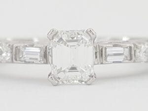 Tacori Emerald Cut Diamond Engagement Ring 0.66 ct Platinum GIA