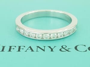 Tiffany & Co Half Circle Diamond Wedding Band Channel Set Plat 3 mm 0.55 ct