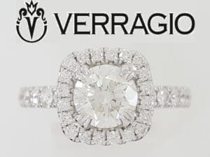 Verragio Halo Diamond Engagement Ring 2.32 ct 14K White & Rose Gold Retail $15K