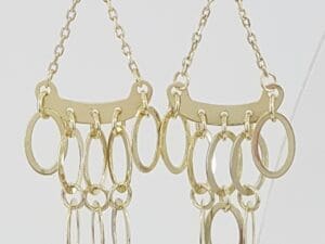 Yellow Gold Chandelier Drop Dangle Earrings 14K 3.8 Grams 2.3"