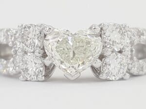 Heart Diamond Engagement Ring 1.53 ct 18K White Gold GIA Retail $7,000