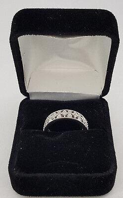 0.67 ct 18K White Gold Full Circle Eternity Round Cut Diamond Ring Band 5.5 mm