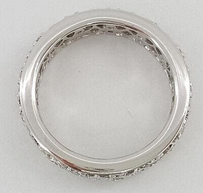 0.67 ct 18K White Gold Full Circle Eternity Round Cut Diamond Ring Band 5.5 mm