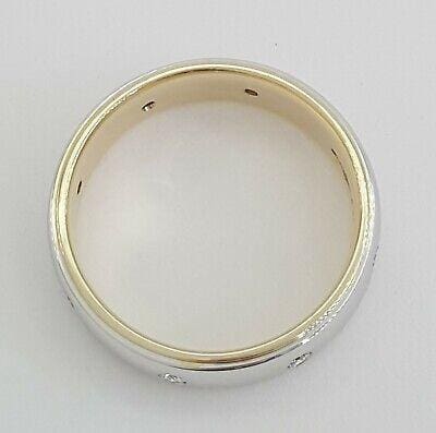 0.25 ct 14K 2-Tone White & Yellow Diamond Eternity Wedding Anniversary Band 6 mm