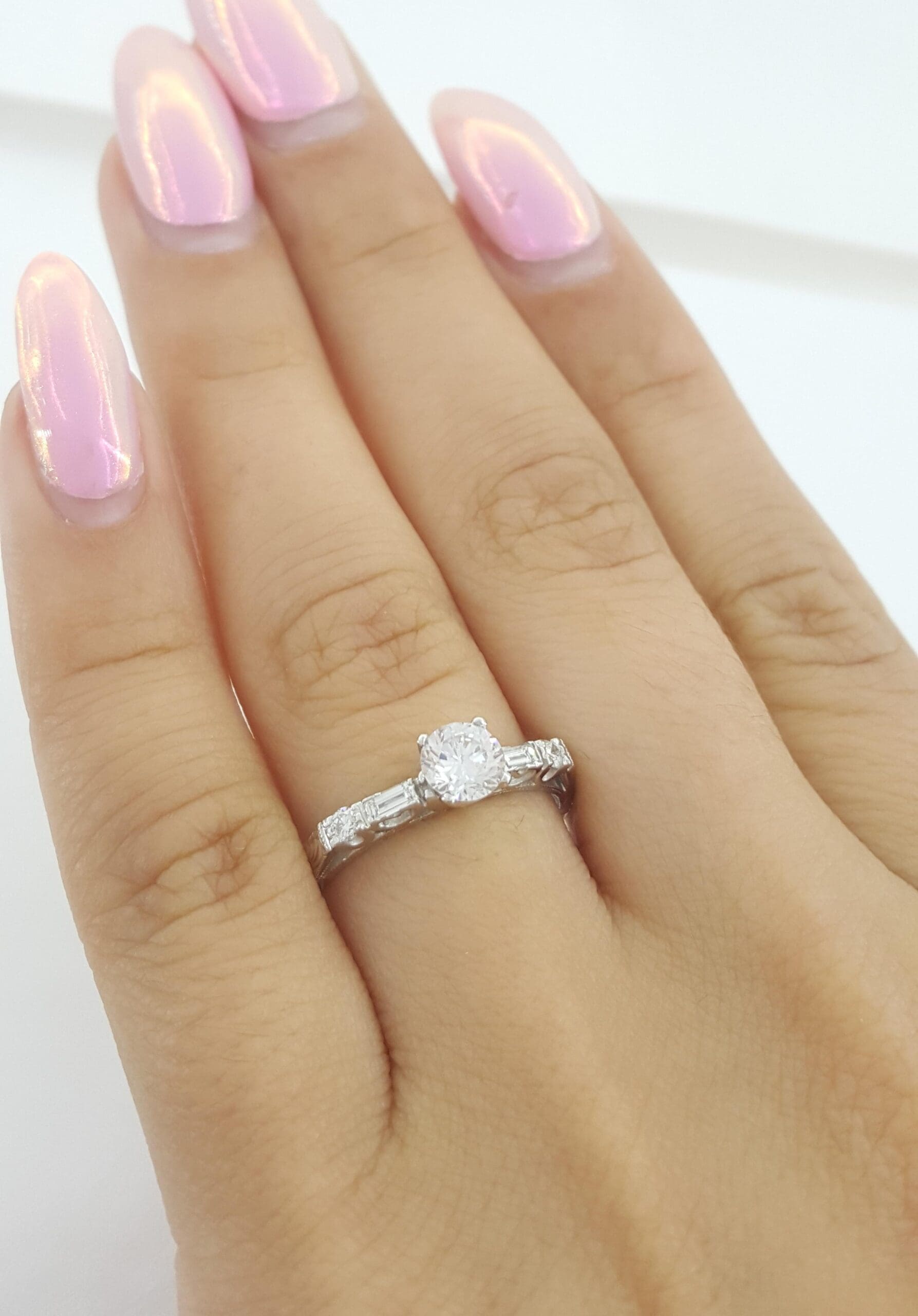 Tacori Crescent Platinum Semi-Mount Engagement Ring 0.15 ct Rtl $2,760