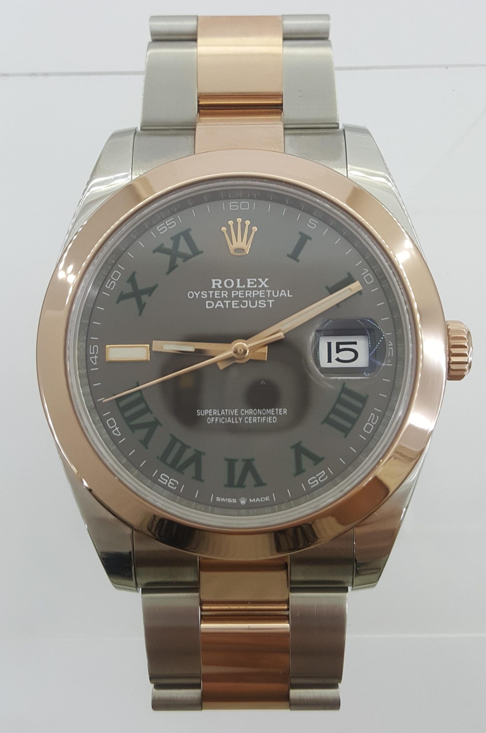 Rolex DateJust II 126301 41 mm Wimbledon Dial Oyster SS 18K Everose Gold