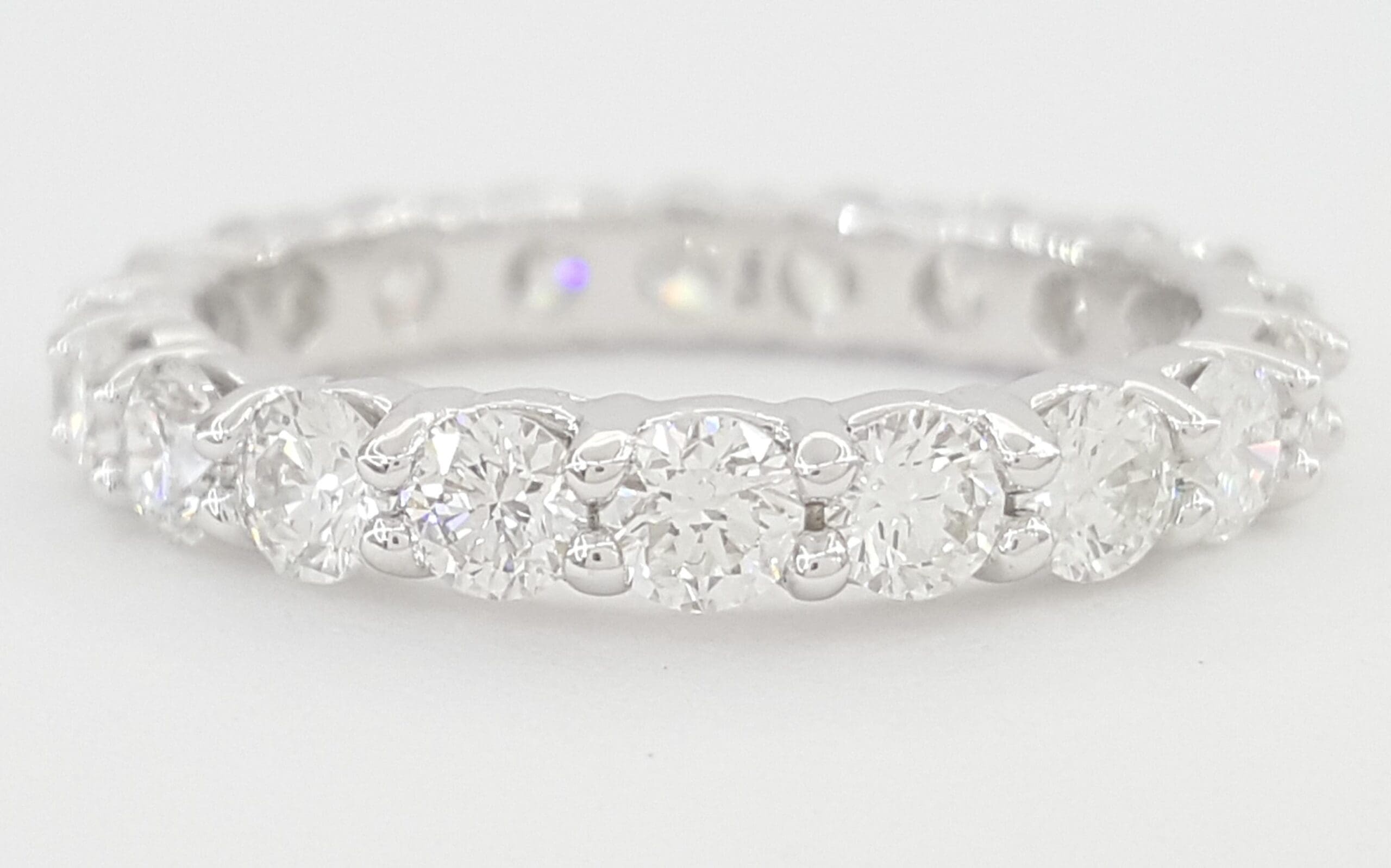 Round Diamond Full Circle Eternity Wedding Band Ring 2 ct 3mm 14k White Gold