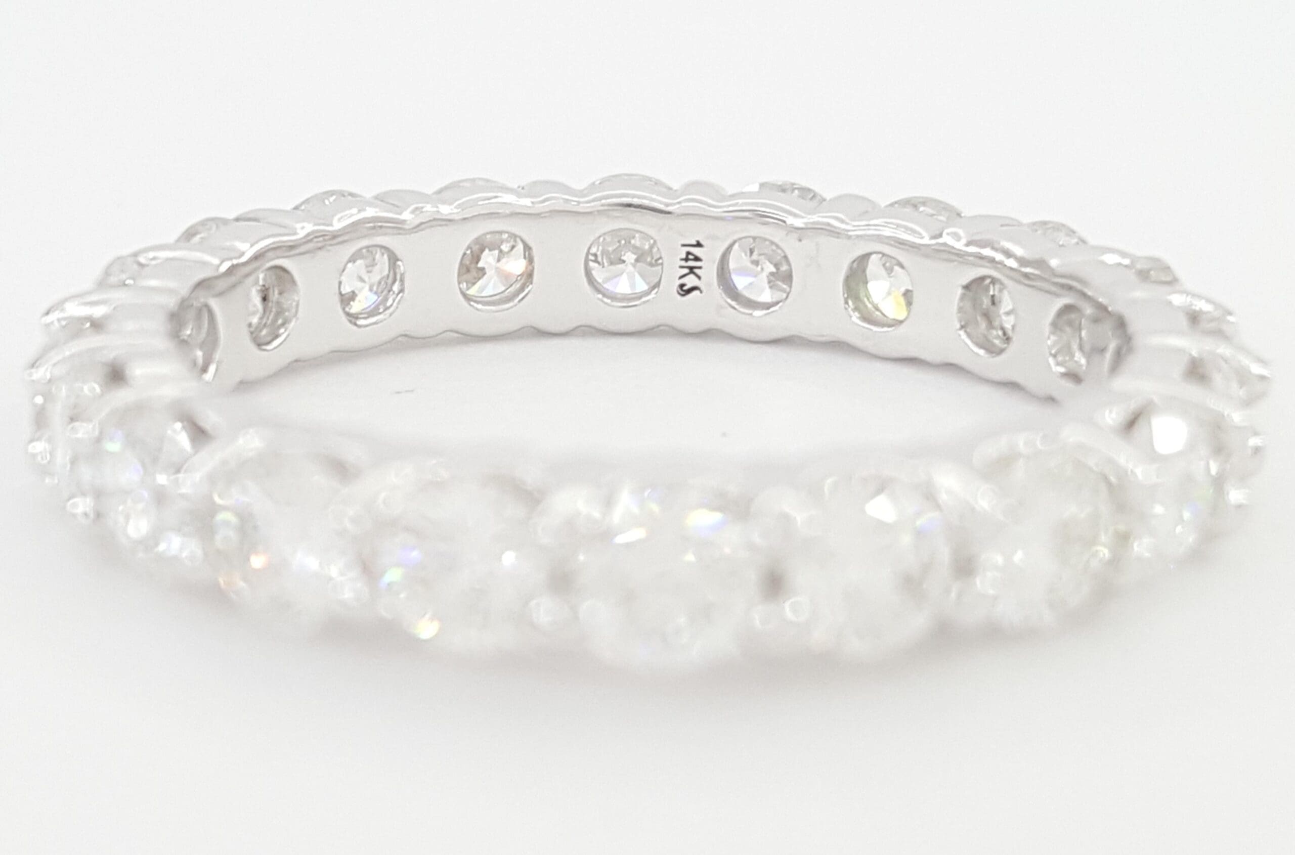 Round Diamond Full Circle Eternity Wedding Band Ring 2 ct 3mm 14k White Gold