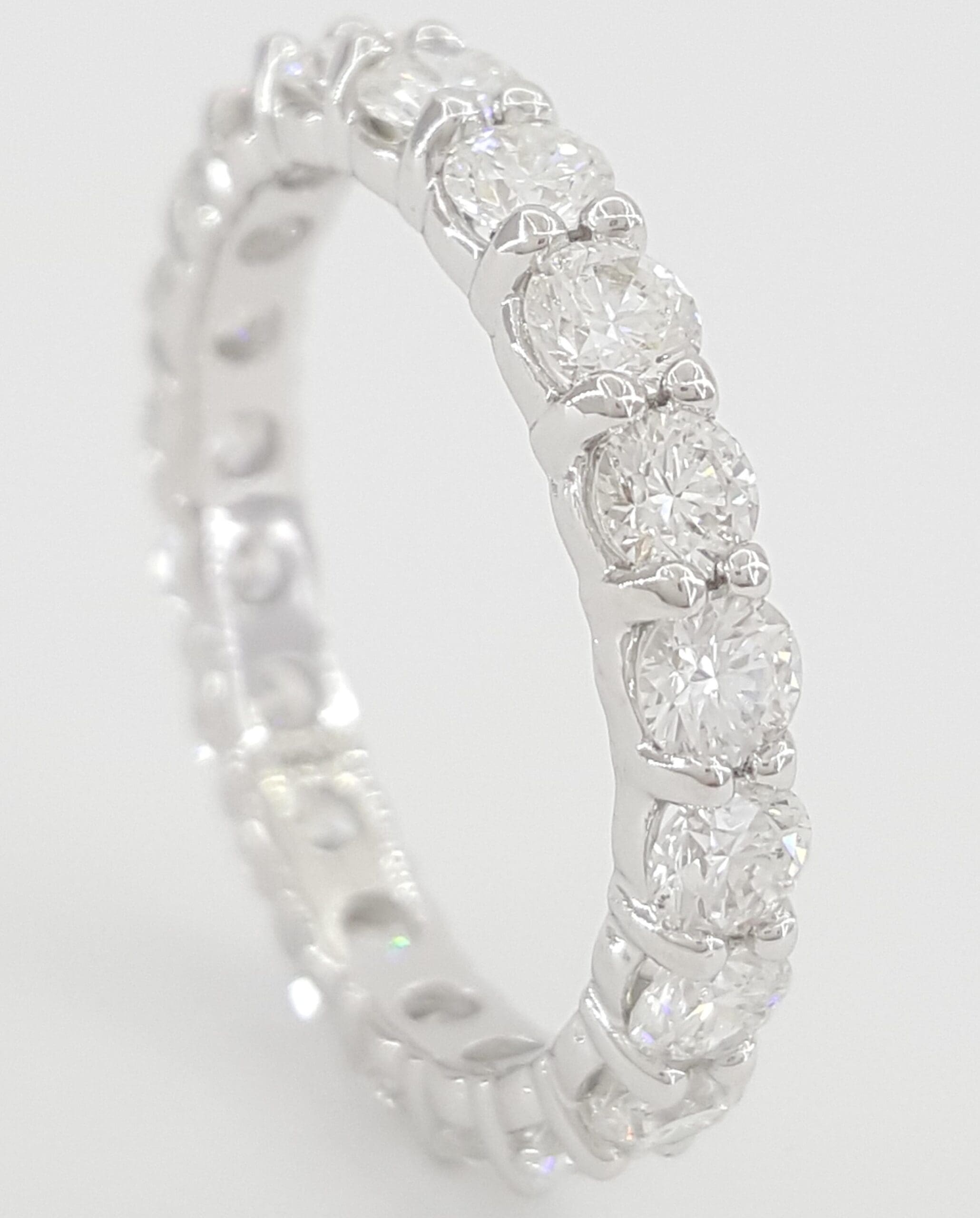 Round Diamond Full Circle Eternity Wedding Band Ring 2 ct 3mm 14k White Gold
