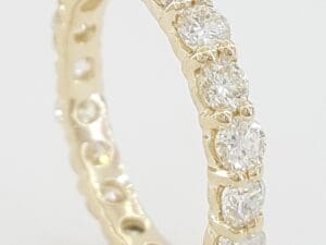 Round Diamond Full Circle Eternity 14k Yellow Gold Wedding Band Ring 2 ct 3mm