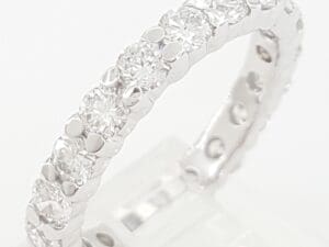 Round Diamond Full Circle Eternity Wedding Band Ring 2 ct 3mm 14k White Gold