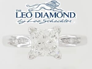 The Leo Princess Cut Diamond Engagement Ring 1.04 ct 14K White Gold
