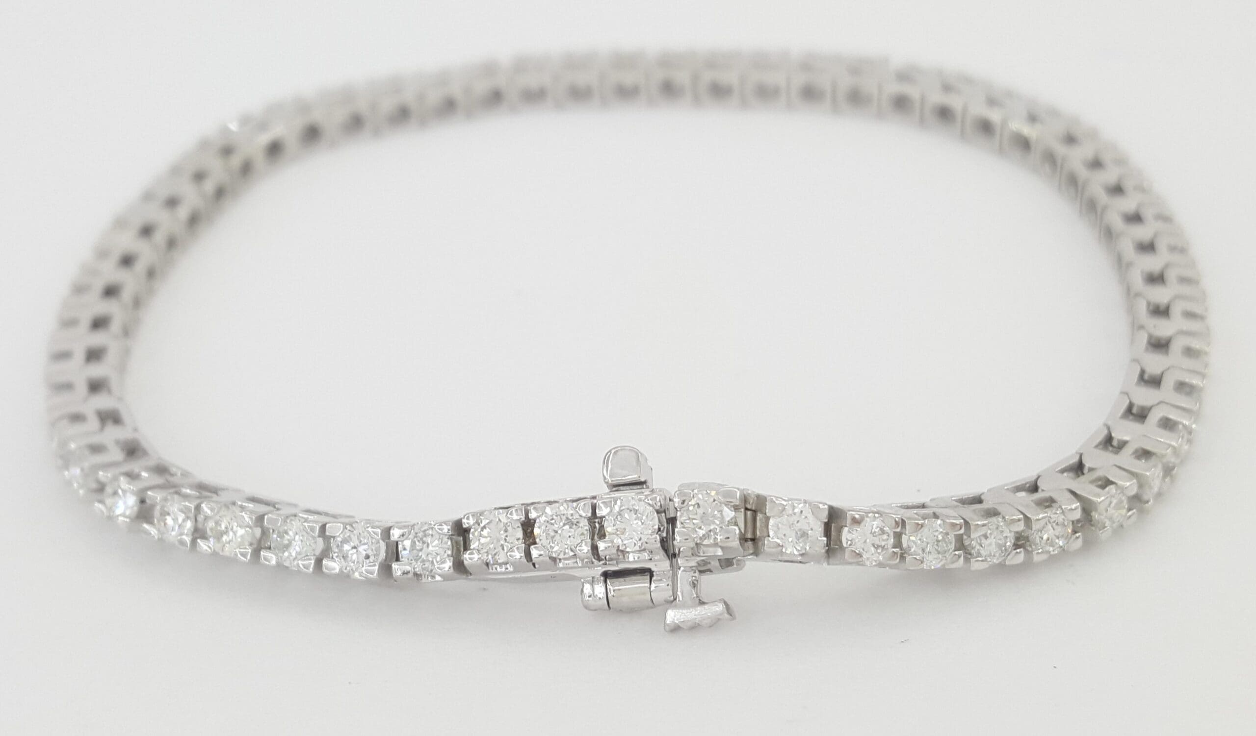 Round Diamond Tennis Bracelet 3.08 ct 10K White Gold 7.25" 2.8 mm Retail $6.5K