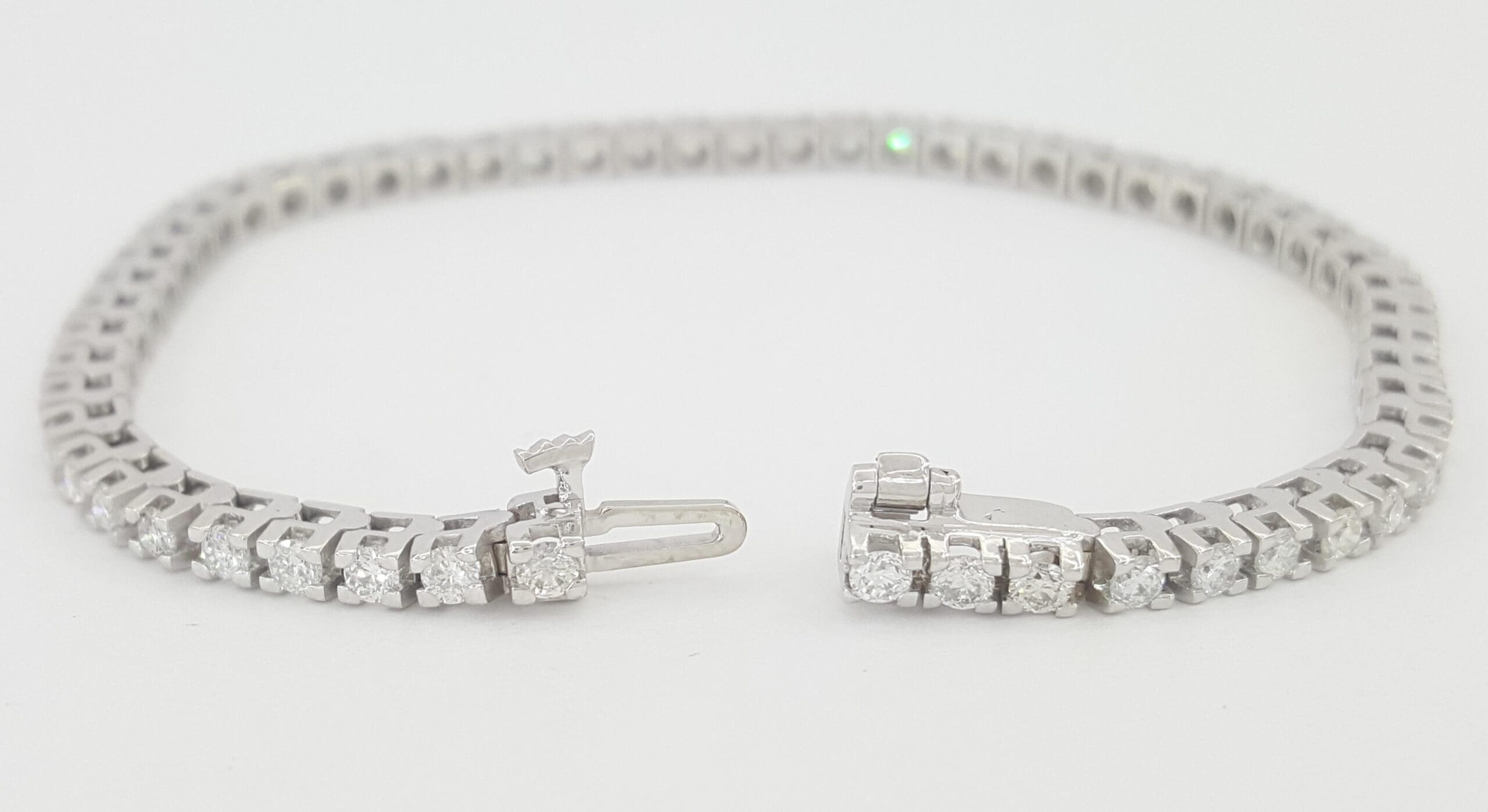 Round Diamond Tennis Bracelet 3.08 ct 10K White Gold 7.25" 2.8 mm Retail $6.5K