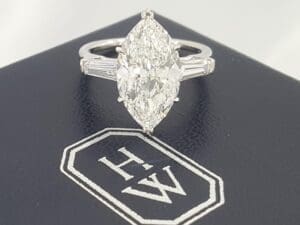 Vintage Harry Winston Classic Marquise Cut Diamond Engagement Ring 5.72 ct