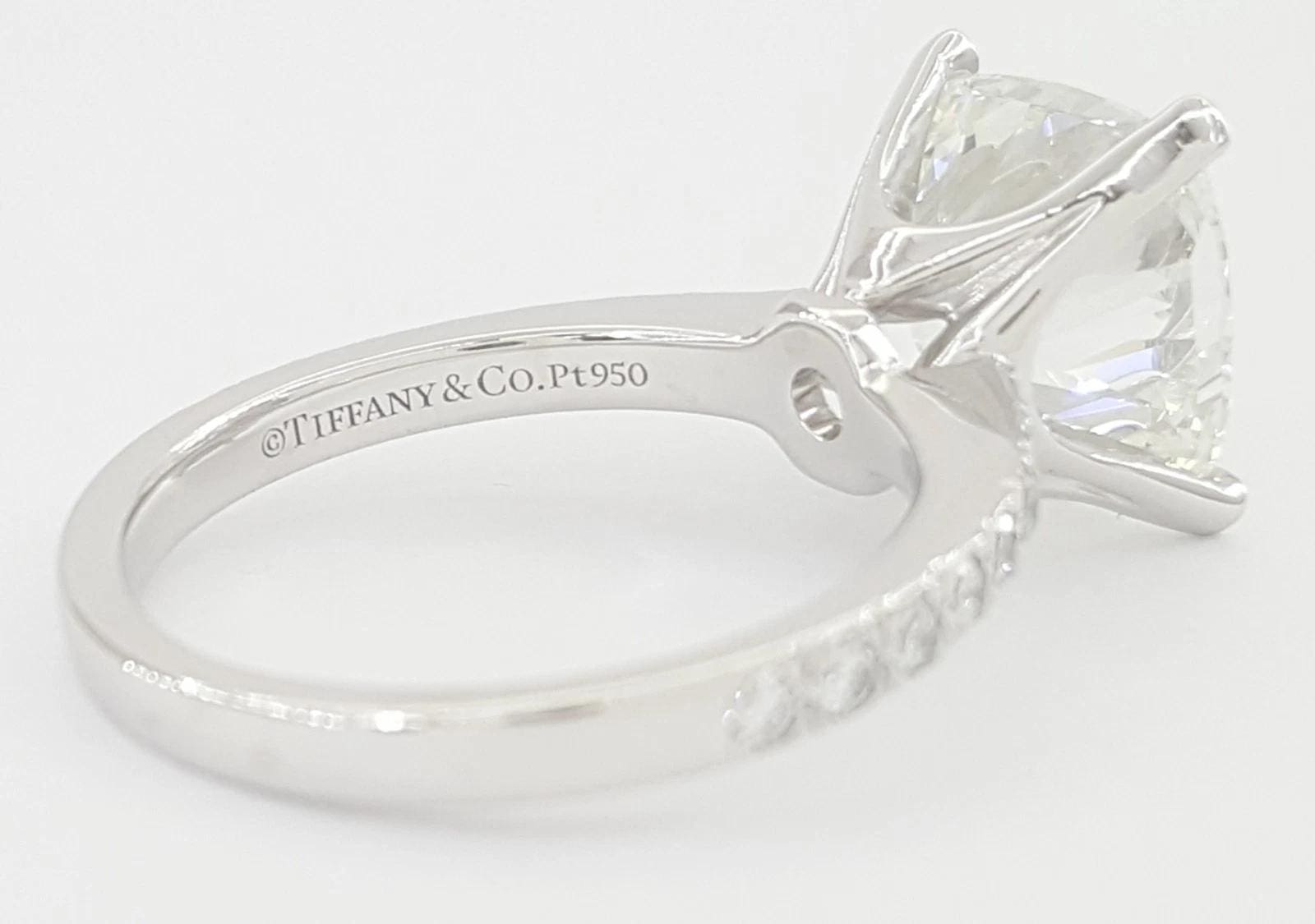 Tiffany & Co Novo Cushion Cut Diamond Engagement Ring 3.18 ct Retail $115,000