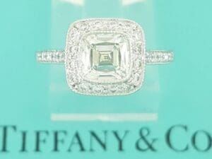 Tiffany & Co Legacy Cushion Diamond Halo Engagement Ring 1.44 ct Retail $17,400