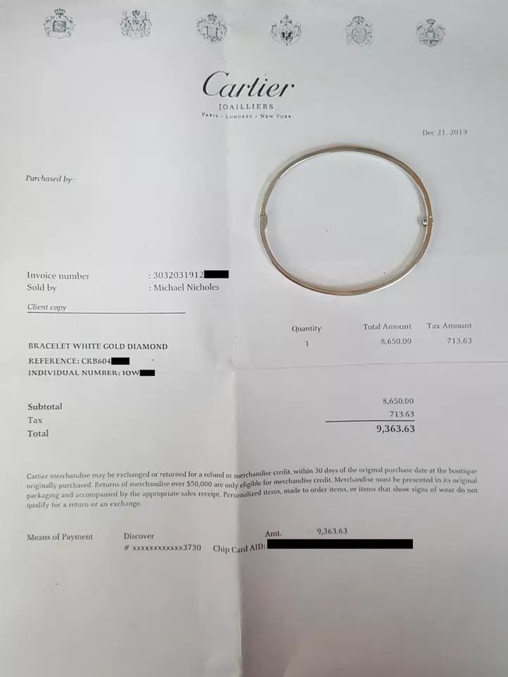 Cartier LOVE 18K White Gold 10 Diamonds 0.21 ct Small Bracelet SZ 18 Rtl $11,700