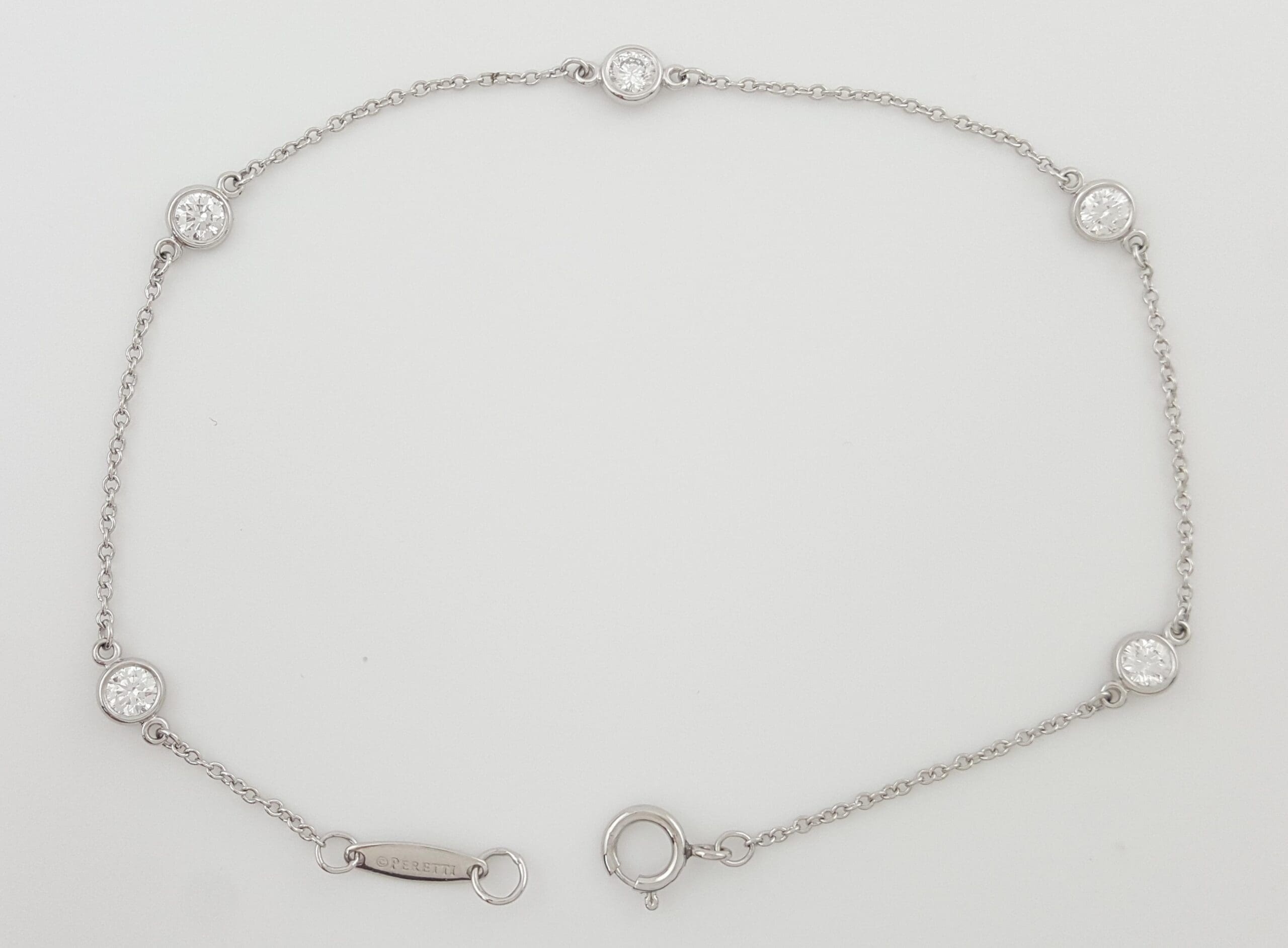 Tiffany & Co. Elsa Peretti Diamond By The Yard Bracelet 0.4 ct Platinum 7" $5700