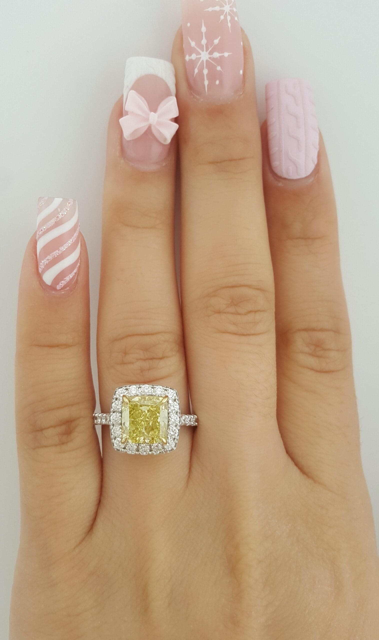 Fancy Deep Yellow Radiant Diamond Halo Engagement Ring 3.54 ct Flawless Rtl $55K