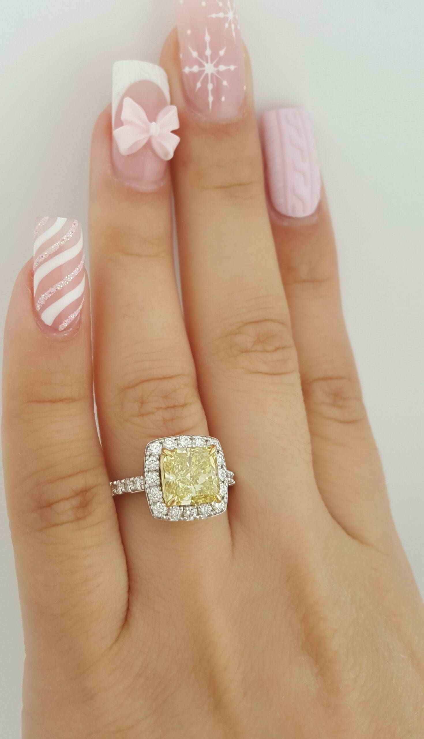 Fancy Deep Yellow Radiant Diamond Halo Engagement Ring 3.54 ct Flawless Rtl $55K