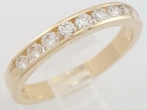 Round Diamond Channel Set Wedding Band Ring 0.5 ct In 14K Yellow Gold 3 mm