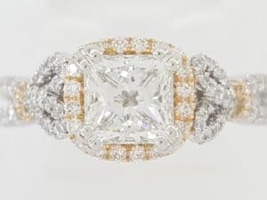 Kirk Kara Pirouetta Princess Diamond Halo Engagement Ring 1.63 ct Plat 18k $15K