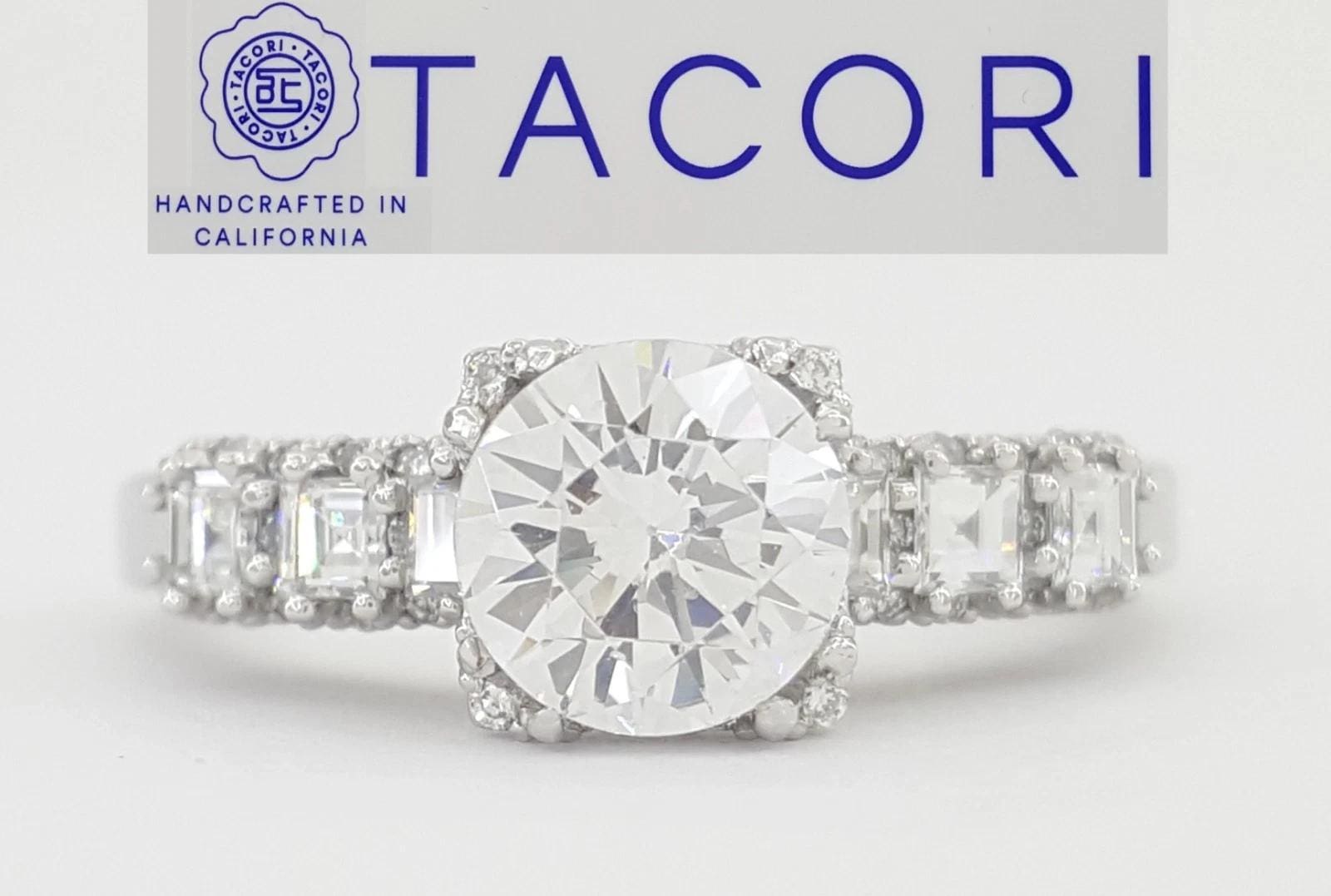 Tacori Platinum Diamond Semi-Mount Engagement Ring 0.52 ct Retail $5,570