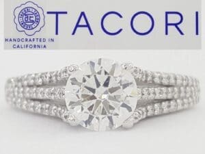 Tacori Semi-Mount Diamond 3 Row Engagement Ring 0.35 ct 18k Rtl $3,500