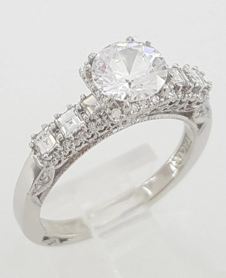 Tacori Platinum Diamond Semi-Mount Engagement Ring 0.52 ct Retail $5,570