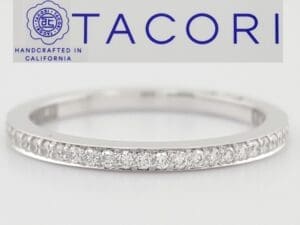 Tacori Dantella Round Diamond 18k White Gold 0.35 ct Wedding Band 2630BSMP
