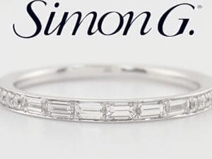 Simon G. Diamond Duchess MR2220 Wedding Band 18k White Gold 0.29 ct Rt $2,200