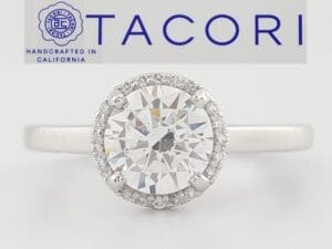 Tacori Sculpted Crescent 49RD65 Semi-Mount Platinum Engagement Ring Rtl $2,690