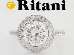 Ritani Endless Love 1RZ1694 Semi-Mount 14k White Gold Engagement Ring Rt $3,650
