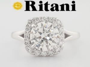 Ritani The Celia Semi-Mount Diamond 0.2 ct 14k White Gold Engagement Ring $2369
