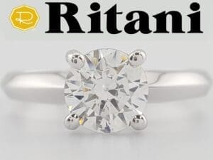 Ritani 1RZ7264 Solitaire Semi-Mount 18k White Gold Engagement Ring Rtl $1923