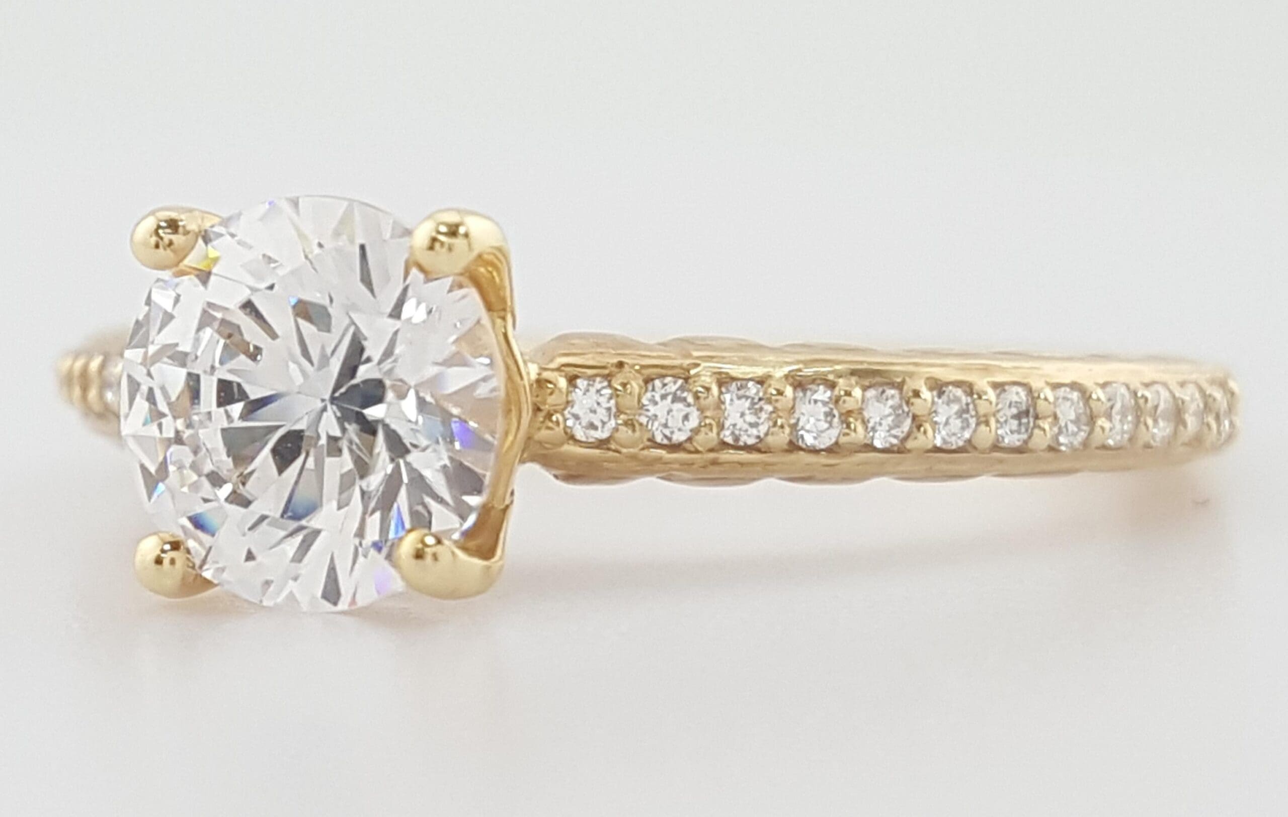 Ritani 1RZ2851 Semi-Mount Diamond 0.12ct 18k Yellow Gold Engagement Ring Rt$1986