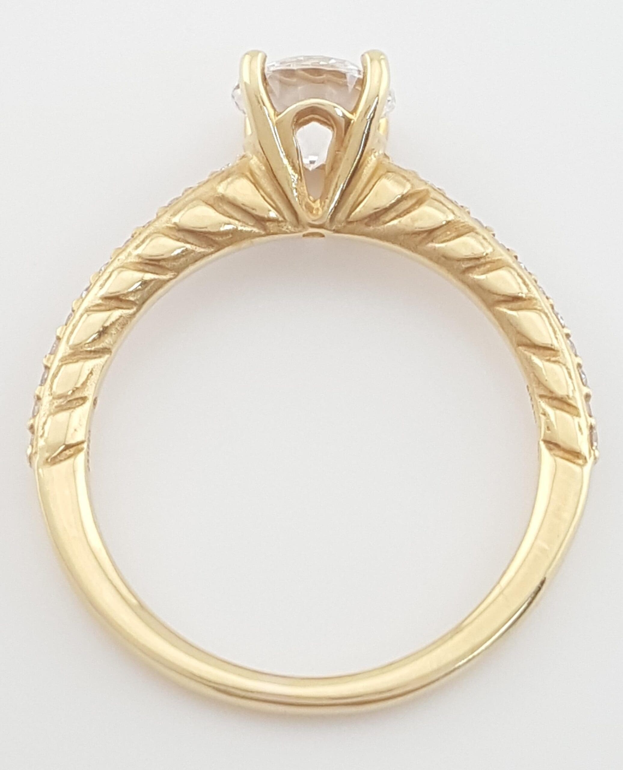 Ritani 1RZ2851 Semi-Mount Diamond 0.12ct 18k Yellow Gold Engagement Ring Rt$1986