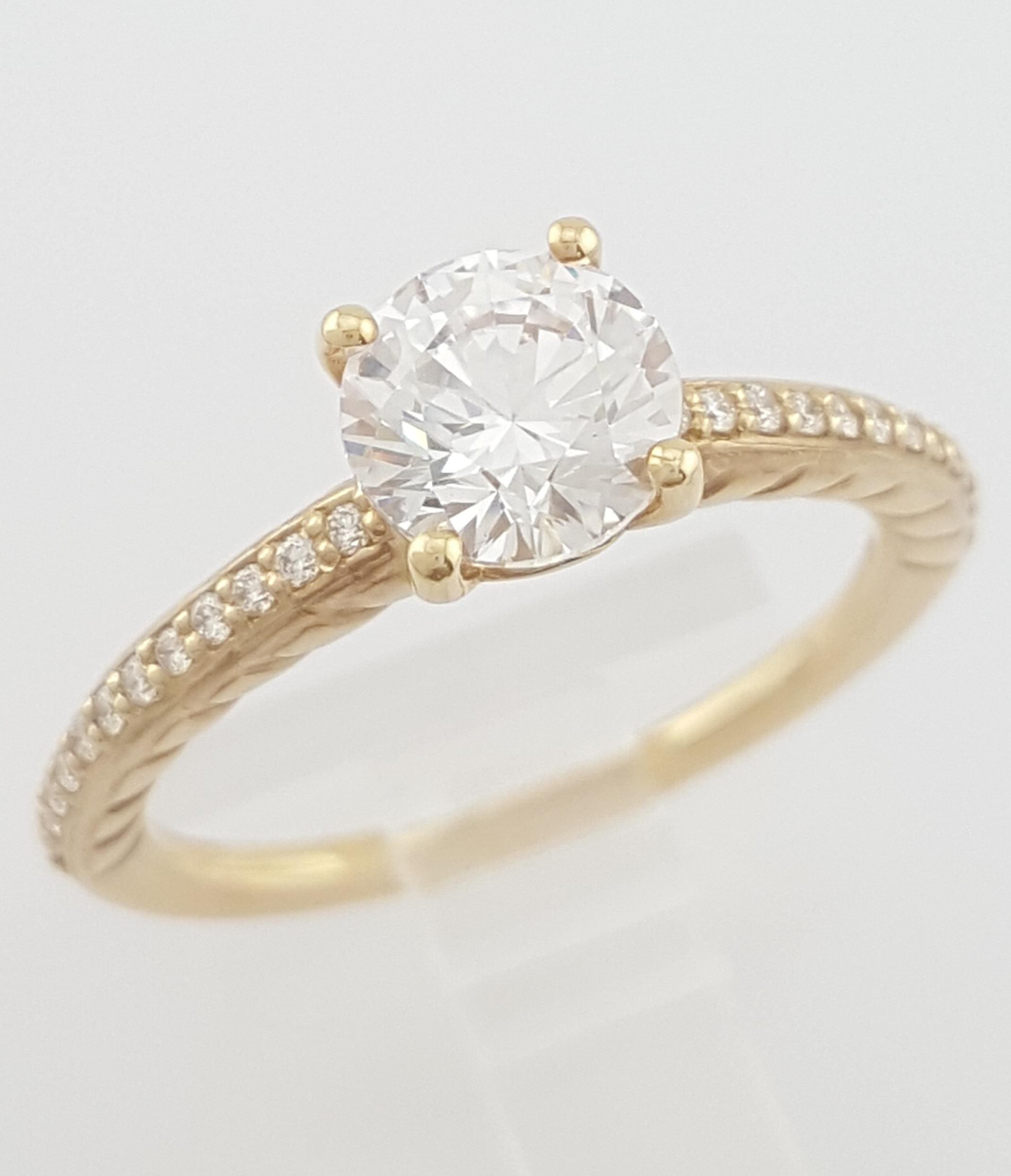 Ritani 1RZ2851 Semi-Mount Diamond 0.12ct 18k Yellow Gold Engagement Ring Rt$1986