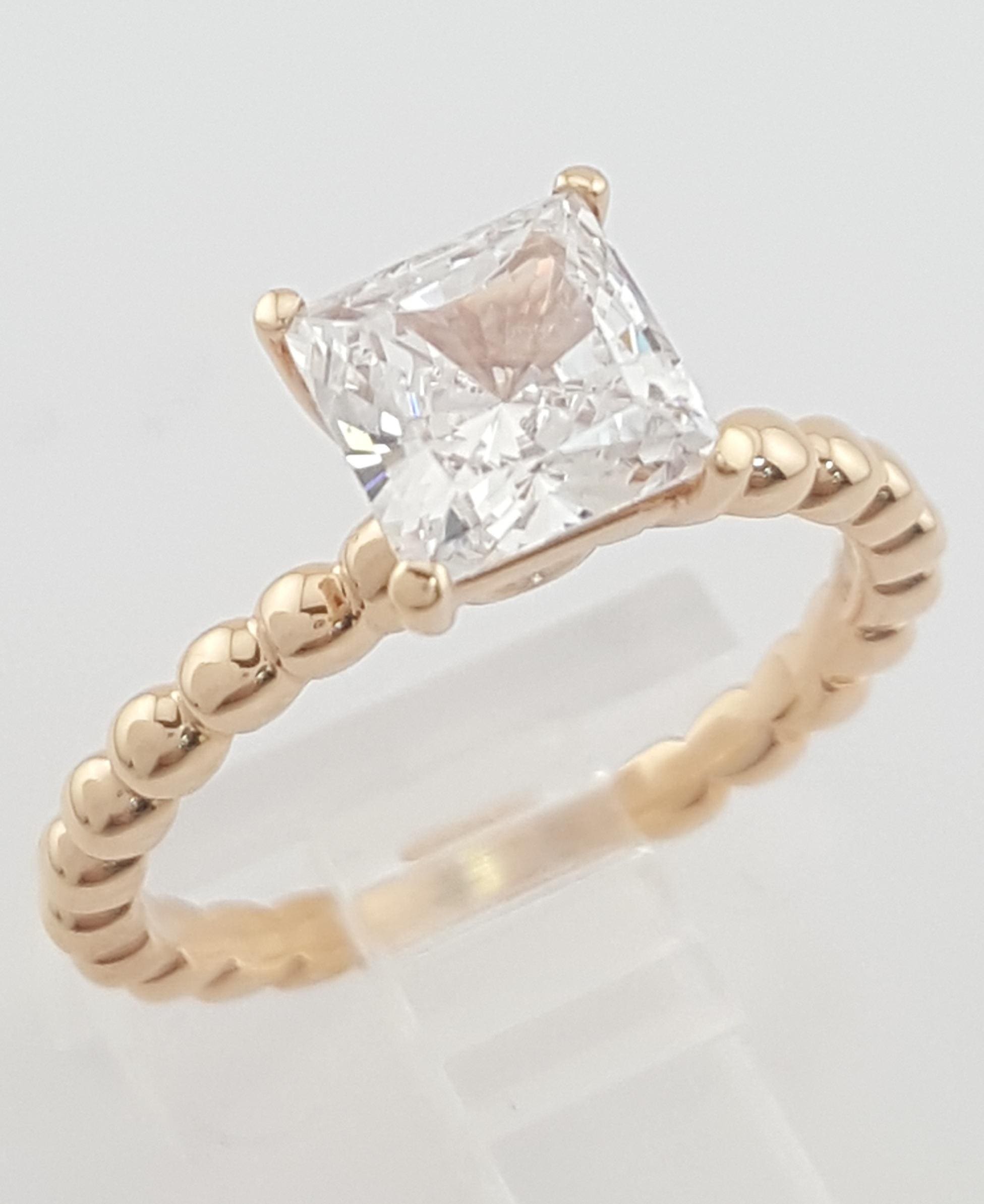 Ritani 1RZ1325 Surprise Diamond Beaded Semi-Mount Engagement Ring 18k Gold $830