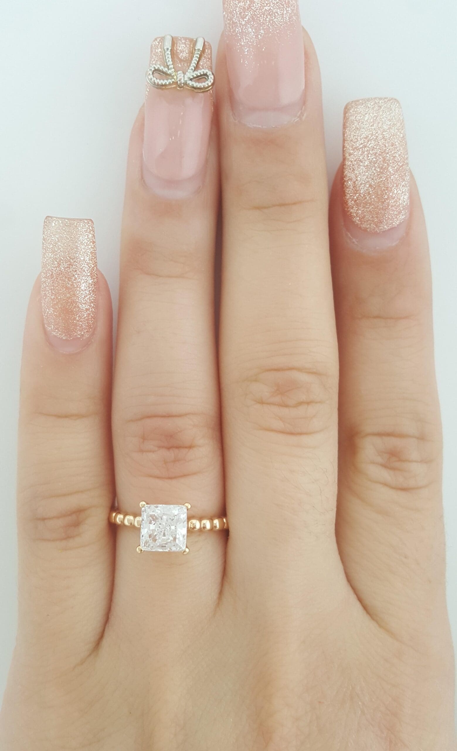 Ritani 1RZ1325 Surprise Diamond Beaded Semi-Mount Engagement Ring 18k Gold $830