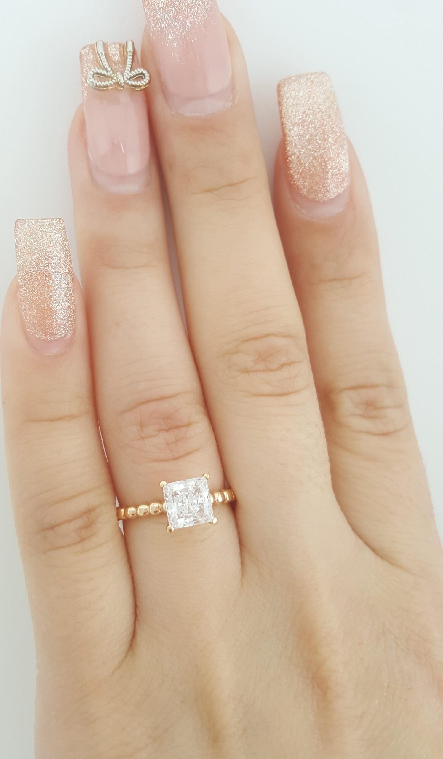 Ritani 1RZ1325 Surprise Diamond Beaded Semi-Mount Engagement Ring 18k Gold $830