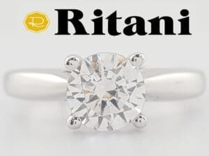 Ritani Elowen 1RZ7244 Solitaire Semi-Mount 18k & Plat Engagement Ring Rtl $2366