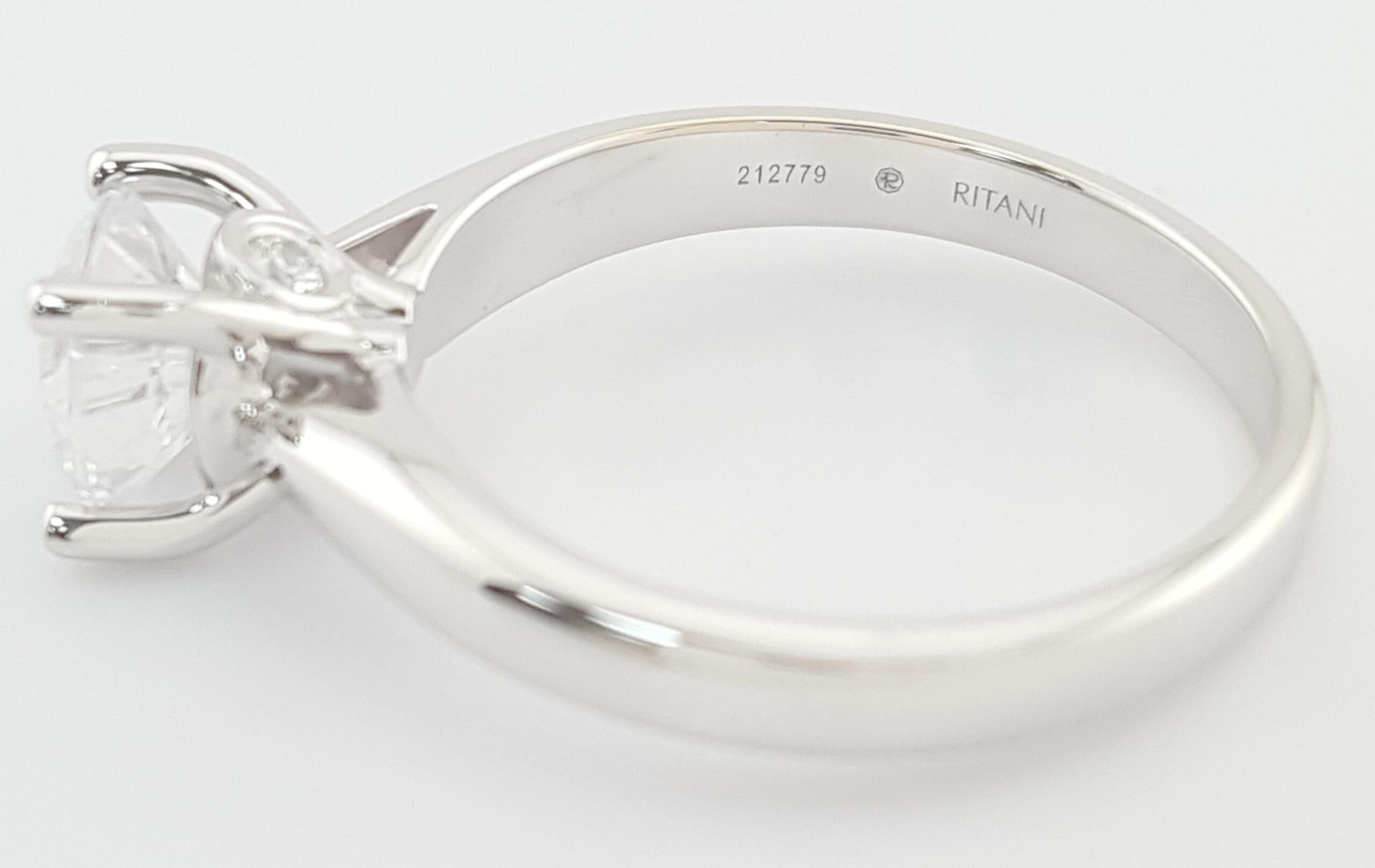 Ritani Elowen 1RZ7244 Solitaire Semi-Mount 18k & Plat Engagement Ring Rtl $2366