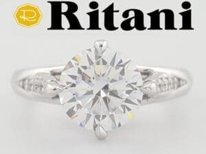 Ritani 1RZ1379 Semi-Mount Tulip Diamond 0.08 ct Engagement Ring 14k White Gold